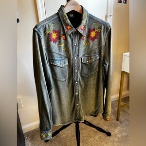 Double R L by Ralph Lauren Men's Embroidered western shirt